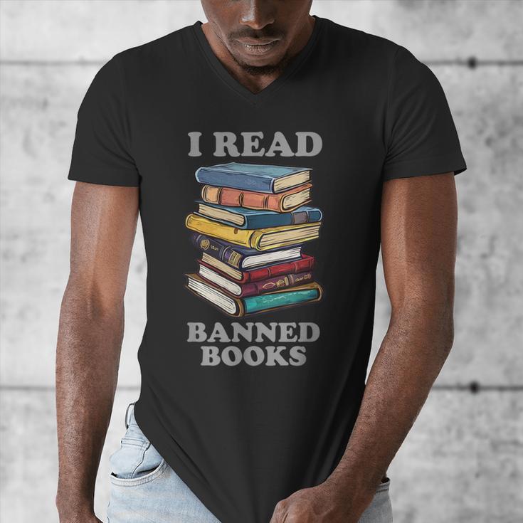 I Read Banned Books Bookworm Men's V-Neck T-Shirt I Read Banned Books Bookworm Men's V-Neck T-Shirt