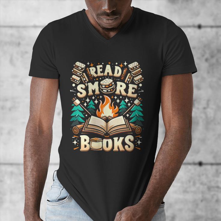 Read More Books Camping Outdoors Travel Campfire Smores Men's V-Neck T-Shirt
