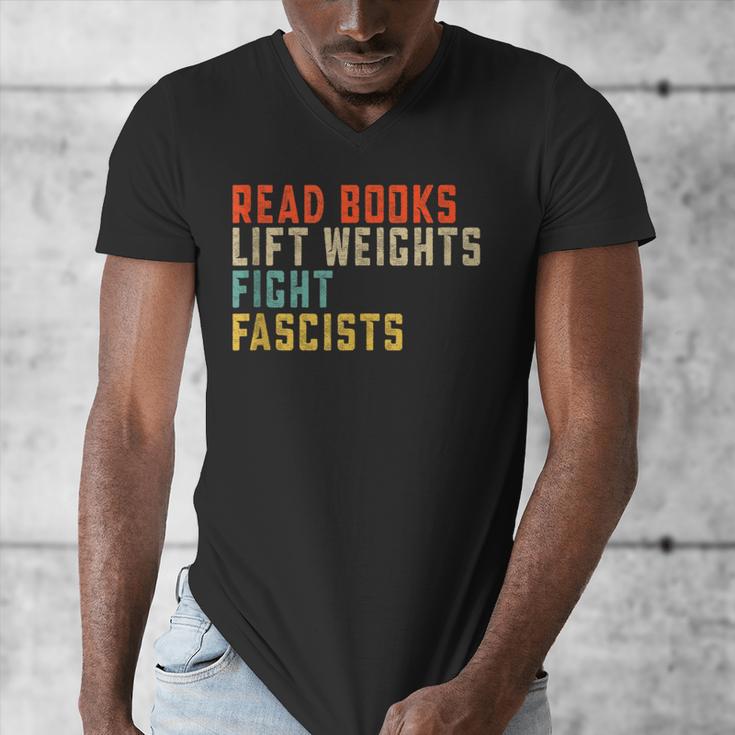 Read Books Lift Weights Fight Fascists Reading Men's V-Neck T-Shirt
