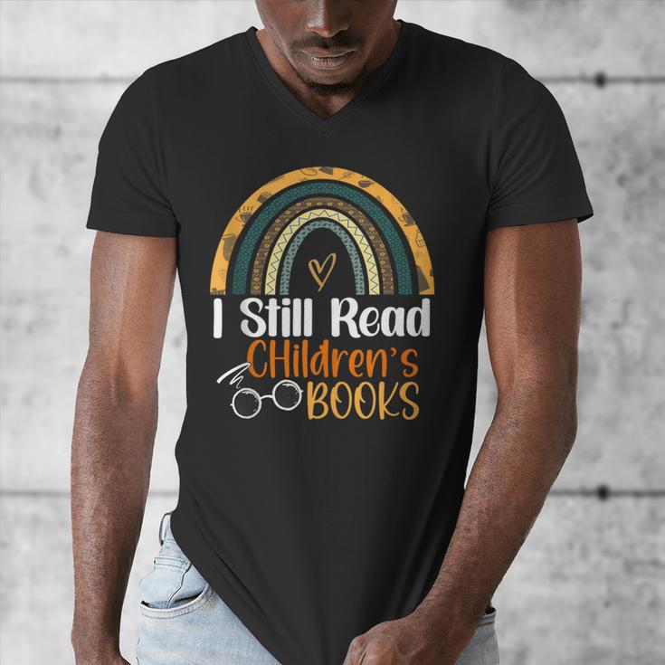 I Still Read Children's Books Rainbow Men's V-Neck T-Shirt
