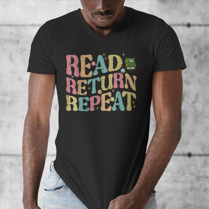 Read Return Repeat Read Reading Book Librarian Men Women Men's V-Neck T-Shirt