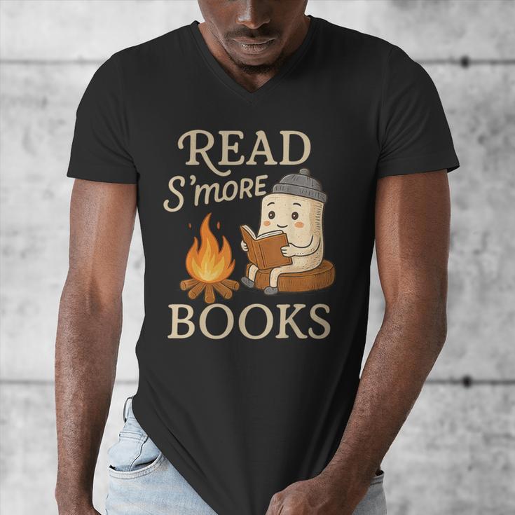 Read S'More Books Campfire Reading Book Lovers Camper Men's V-Neck T-Shirt Read S'More Books Campfire Reading Book Lovers Camper Men's V-Neck T-Shirt