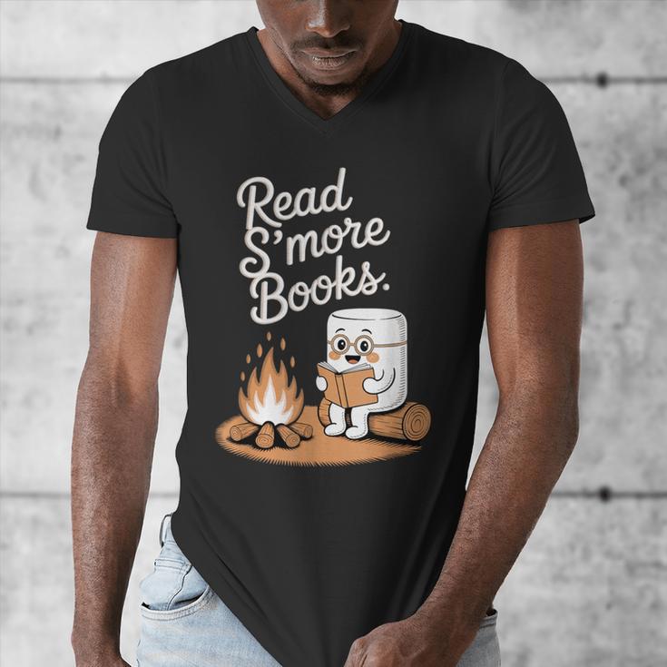 Read S'More Books Camping Outdoors Reading Campfire Smores Men's V-Neck T-Shirt