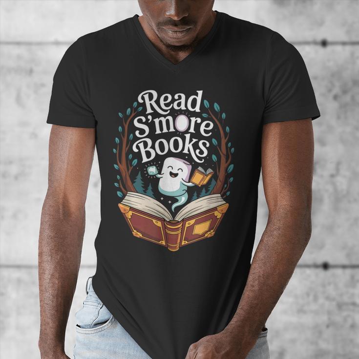 Read S'More Books Camping Outdoors Travel Campfire Men's V-Neck T-Shirt