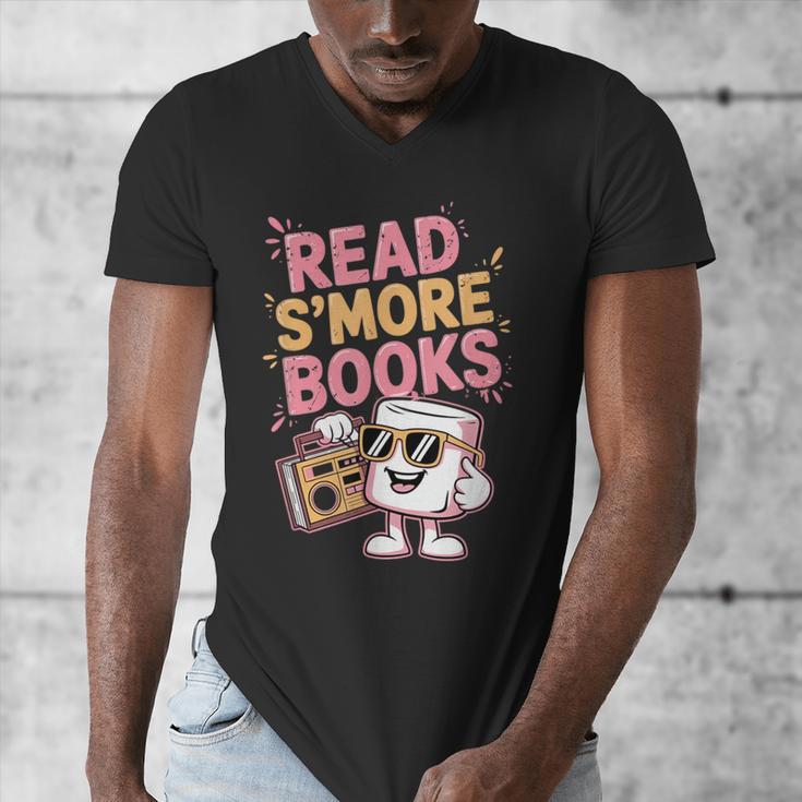 Read S'More Books Camping Outdoors Travel Campfire Smores Men's V-Neck T-Shirt