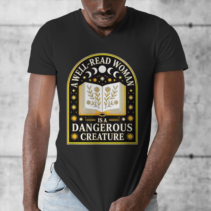 A Well Read Woman Is A Dangerous Creature For Book Lovers Men's V-Neck T-Shirt