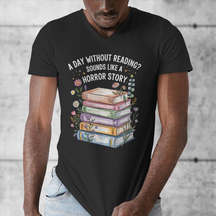 Reading Book Lover Humor For Readers And Bookworms Men's V-Neck T-Shirt Reading Book Lover Humor For Readers And Bookworms Men's V-Neck T-Shirt