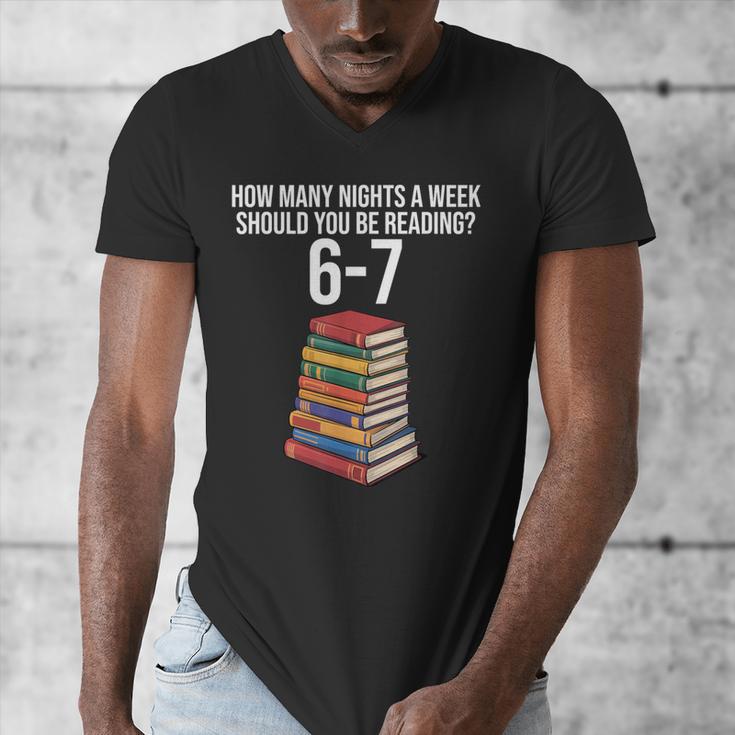 Reading Book Teacher 67 Six Seven Meme Men's V-Neck T-Shirt
