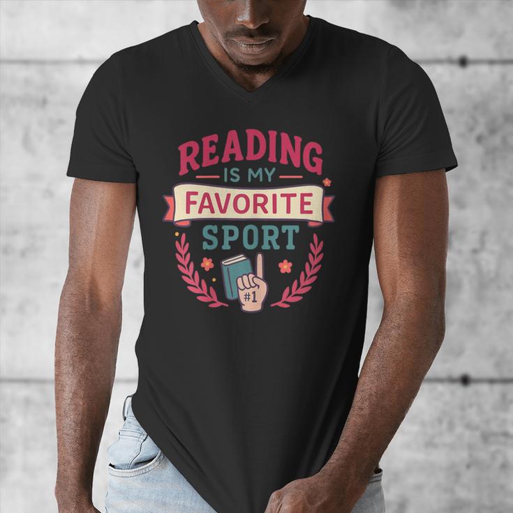 Reading Is My Favorite Sport Book Lover Keepsake For Women Men's V-Neck T-Shirt Reading Is My Favorite Sport Book Lover Keepsake For Women Men's V-Neck T-Shirt