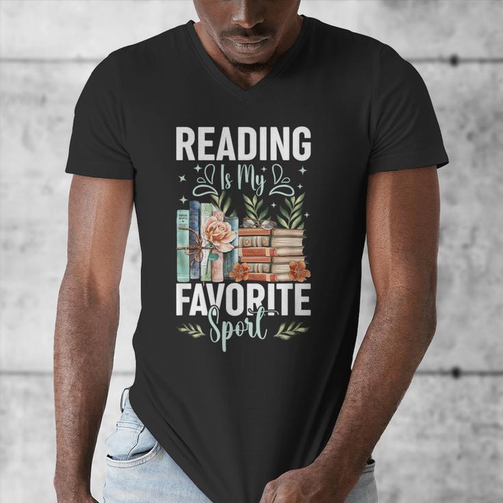 Reading Is My Favorite Sport Bookworm Men's V-Neck T-Shirt