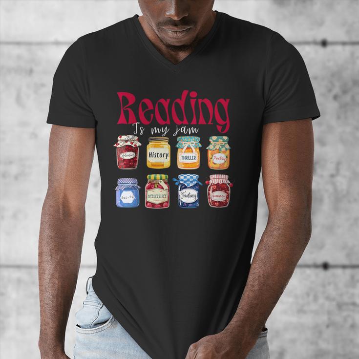 Reading Is My Jam Teacher Student Book Lovers Men's V-Neck T-Shirt