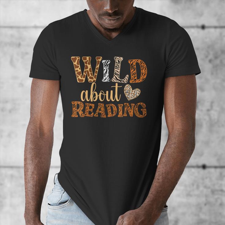 Reading Lover Wild About Reading Reading Books And Bookworm Men's V-Neck T-Shirt Reading Lover Wild About Reading Reading Books And Bookworm Men's V-Neck T-Shirt