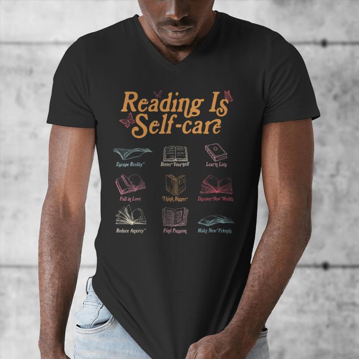 Reading Is Self Care Mental Health Read More Book Men's V-Neck T-Shirt