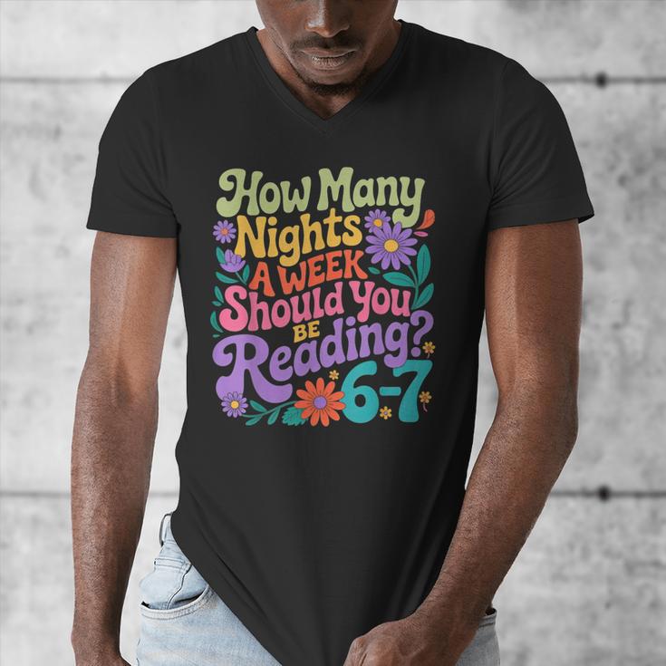Reading Six Seven Meme Book Lover 67 Teacher 6 7 Men's V-Neck T-Shirt Reading Six Seven Meme Book Lover 67 Teacher 6 7 Men's V-Neck T-Shirt