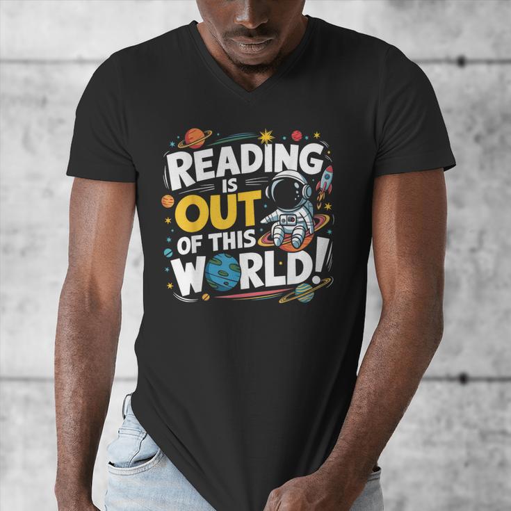 Reading Is Out Of This World Space Book Lover Kids Men's V-Neck T-Shirt