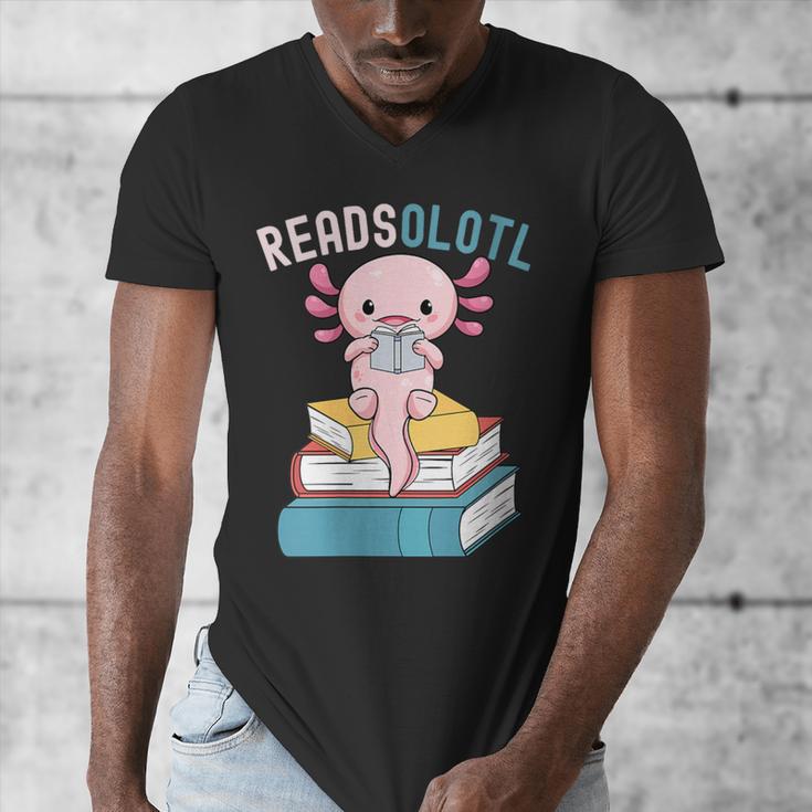 Reads Alotl Shirt Kids Readsolotl Read Axolotl Shirt Books Men's V-Neck T-Shirt
