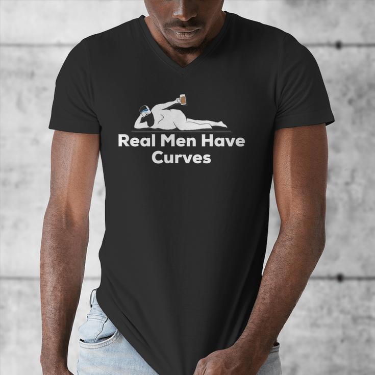 Real Men Have Curves Dad Body Men's V-Neck T-Shirt