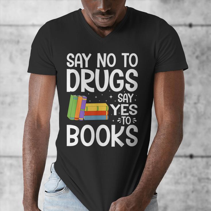 Red Ribbon Week Say No To Drugs Say Yes To Books Drug Free Men's V-Neck T-Shirt Red Ribbon Week Say No To Drugs Say Yes To Books Drug Free Men's V-Neck T-Shirt