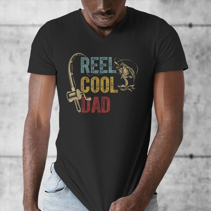 Reel Cool Dad Fishing Shirt Father's Day Fisherman Men's V-Neck T-Shirt