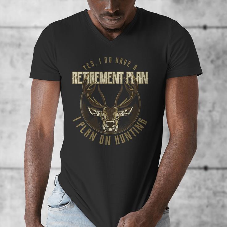 Retirement Grandpa Hunting Deer Elk Retired Hunter Dad Men's V-Neck T-Shirt