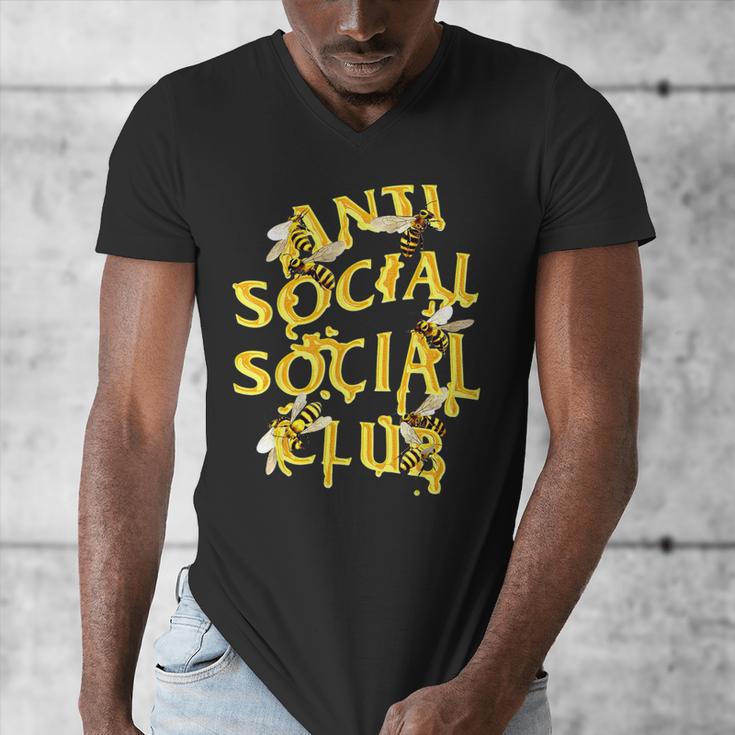 Retro Anti Social Club Bees Introvert Women Men Men's V-Neck T-Shirt