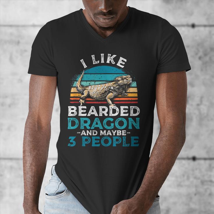 Retro Bearded Dragon Introvert For Lizard Lovers Men's V-Neck T-Shirt Retro Bearded Dragon Introvert For Lizard Lovers Men's V-Neck T-Shirt