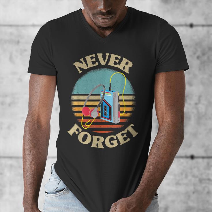 Retro Cassette Player Never Forget Nostalgia Vintage Men's V-Neck T-Shirt