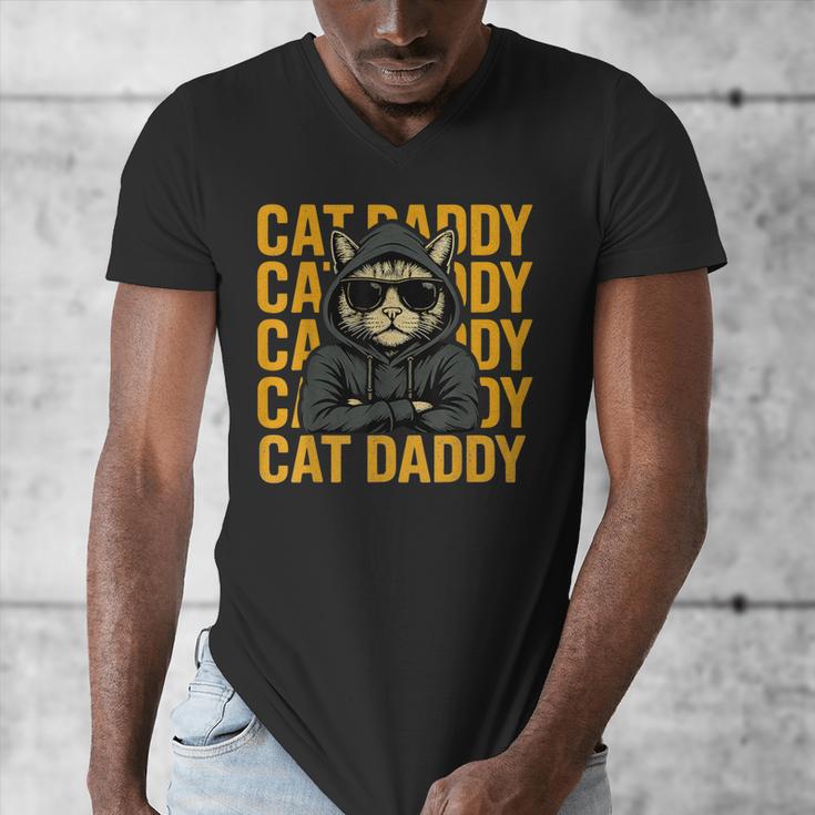Retro Cat Daddy Style Animal For Men Women Kid Boy Girl Men's V-Neck T-Shirt