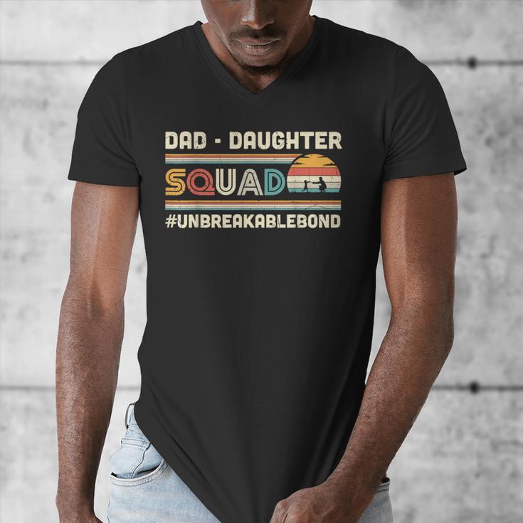 Retro Dad Daughter Squad Unbreakable Bond Father Daughter Men's V-Neck T-Shirt Retro Dad Daughter Squad Unbreakable Bond Father Daughter Men's V-Neck T-Shirt