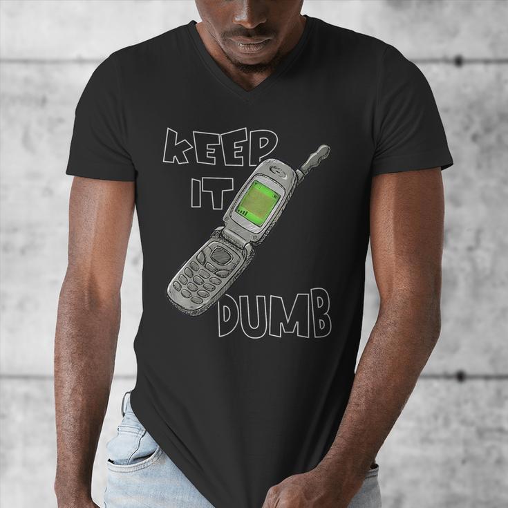 Retro Dumb Flip Phone Vintage 90s Y2K Tech Nostalgia Men's V-Neck T-Shirt