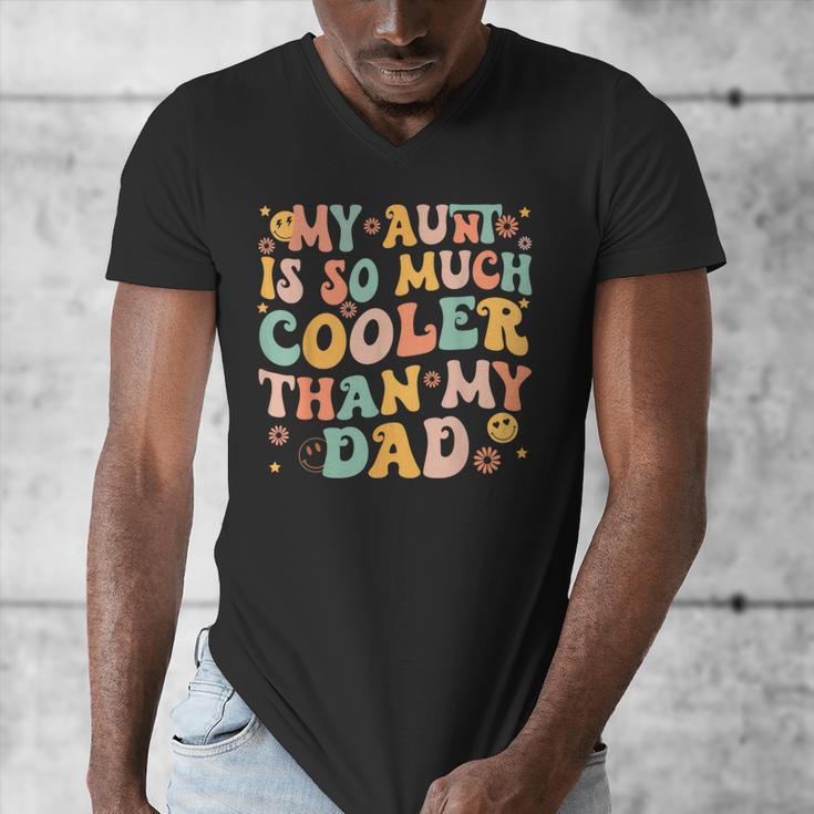 Retro Groovy My Aunt Is So Much Cooler Than My Dad Kid Niece Men's V-Neck T-Shirt