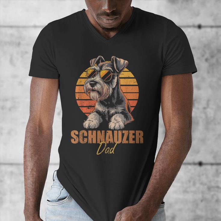 Retro Miniature Schnauzer Dad Vintage Dog Lovers Men's V-Neck T-Shirt Retro Miniature Schnauzer Dad Vintage Dog Lovers Men's V-Neck T-Shirt