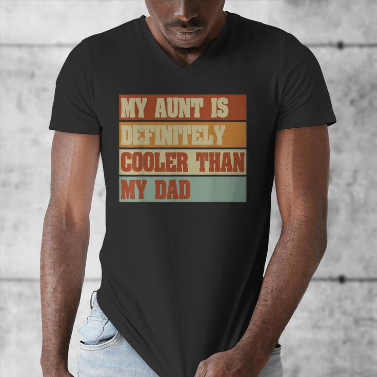 Retro Niece Nephew Auntie My Aunt Is Cooler Than My Dad Men's V-Neck T-Shirt