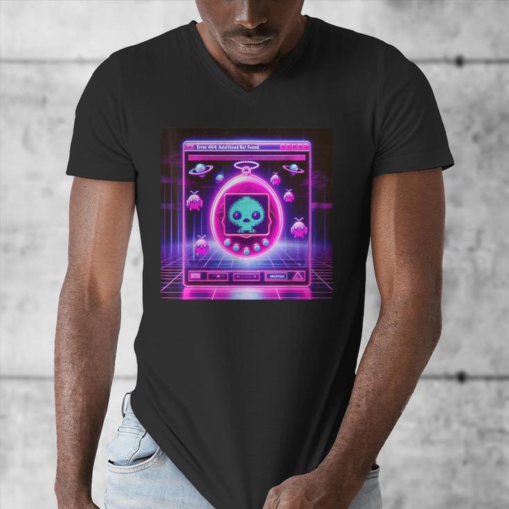 Retro Nostalgia Vaporwave- Error 404 Men's V-Neck T-Shirt Retro Nostalgia Vaporwave- Error 404 Men's V-Neck T-Shirt