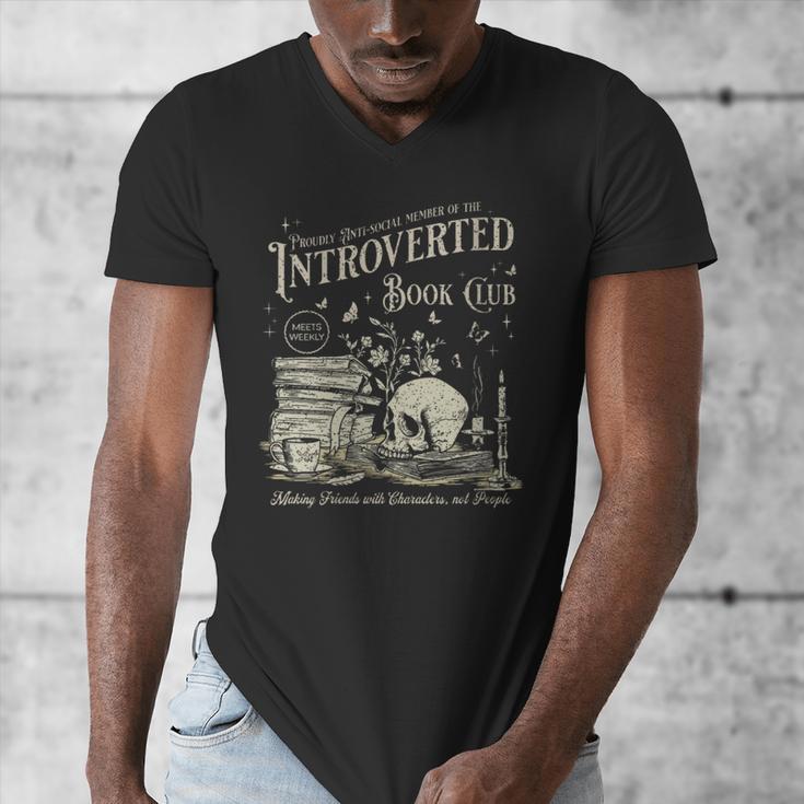 Retro Proud Anti Social Member Of Introverted Book Club Men's V-Neck T-Shirt