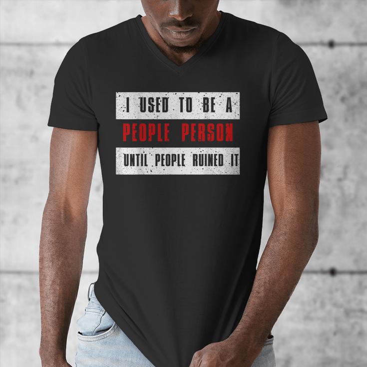 Retro Sarcastic Introvert I Used To Be A People Person Men's V-Neck T-Shirt