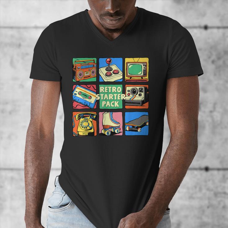 Retro Starter Pack 80s 90s Vintage Nostalgia Cassette Tape Men's V-Neck T-Shirt Retro Starter Pack 80s 90s Vintage Nostalgia Cassette Tape Men's V-Neck T-Shirt