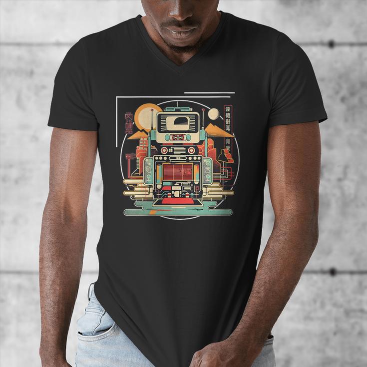 Retro Tech Stack 80s 90s Nostalgia Analog Devices Men's V-Neck T-Shirt