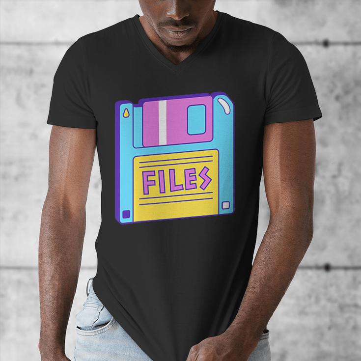 Retro TechnologyOld School Floppy Nostalgia 90s Generation Men's V-Neck T-Shirt