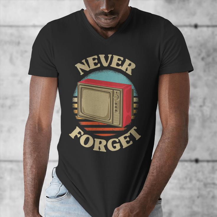 Retro TV Never Forget Nostalgia Vintage Men's V-Neck T-Shirt Retro TV Never Forget Nostalgia Vintage Men's V-Neck T-Shirt