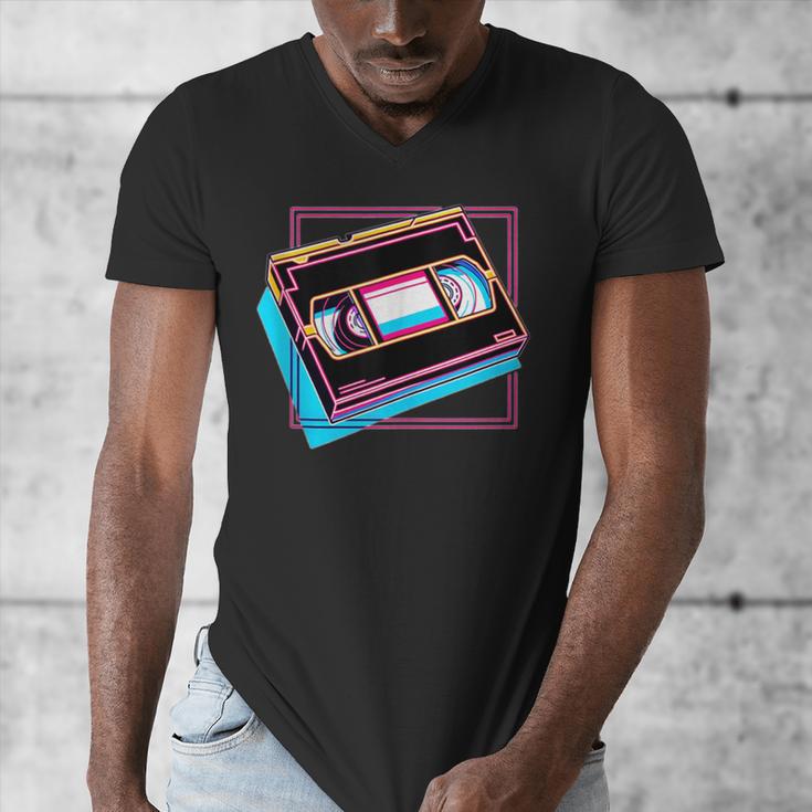 Retro VHS Vaporwave Video Cassette Nostalgia Geek Chic Men's V-Neck T-Shirt