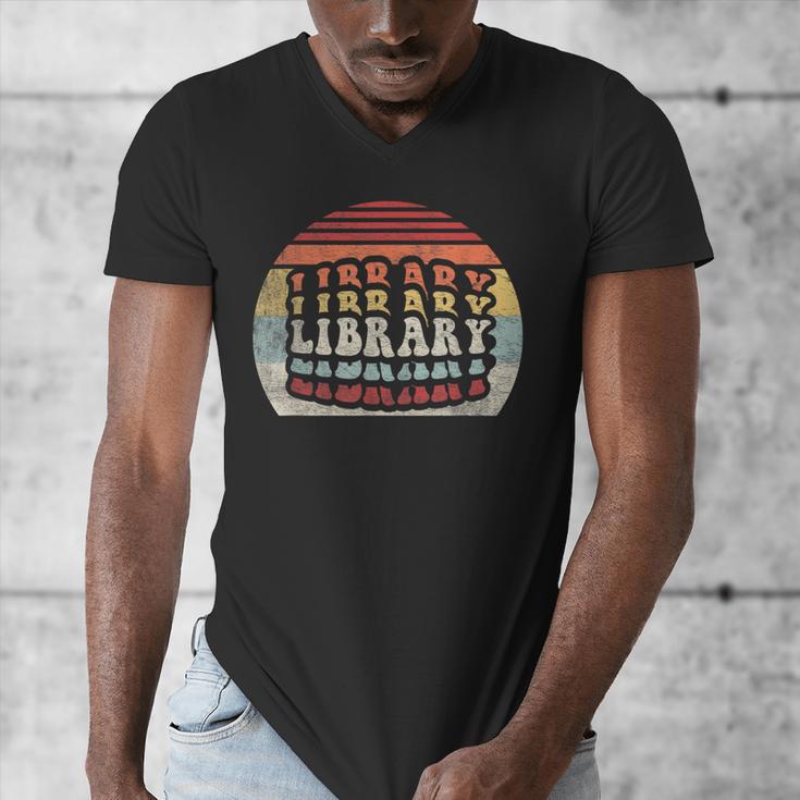 Retro Vintage Bookworm Library Shirt Book Lover Men's V-Neck T-Shirt