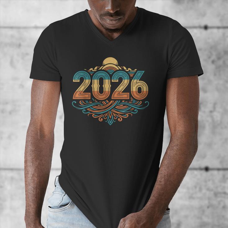 Retro Vintage Style 2026 Nostalgia Sunset Family Reunion Men's V-Neck T-Shirt