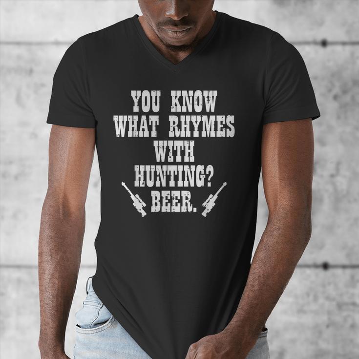 What Rhymes With Hunting Deer Hunter Dad Grandpa Men Men's V-Neck T-Shirt What Rhymes With Hunting Deer Hunter Dad Grandpa Men Men's V-Neck T-Shirt