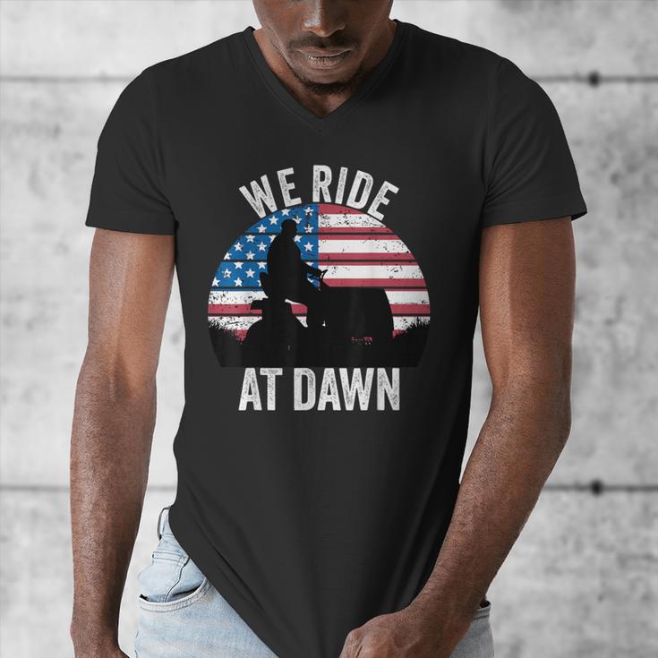 We Ride At Dawn Lawnmower Lawn Mowing Dad Vintage Men Men's V-Neck T-Shirt