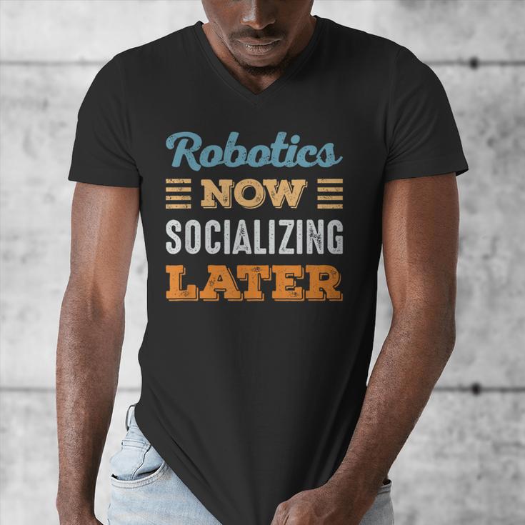 Robotics Now Minimal Socializing Introvert Vintage Men's V-Neck T-Shirt Robotics Now Minimal Socializing Introvert Vintage Men's V-Neck T-Shirt
