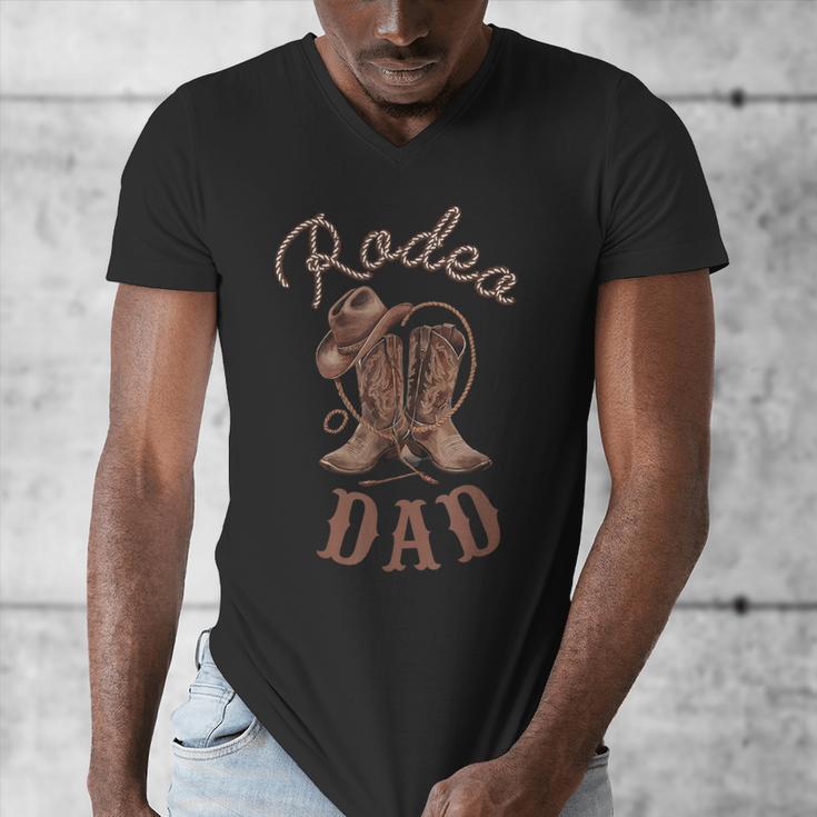 Rodeo Dad Western Cowboy Birthday Boy Family Matching Party Men's V-Neck T-Shirt