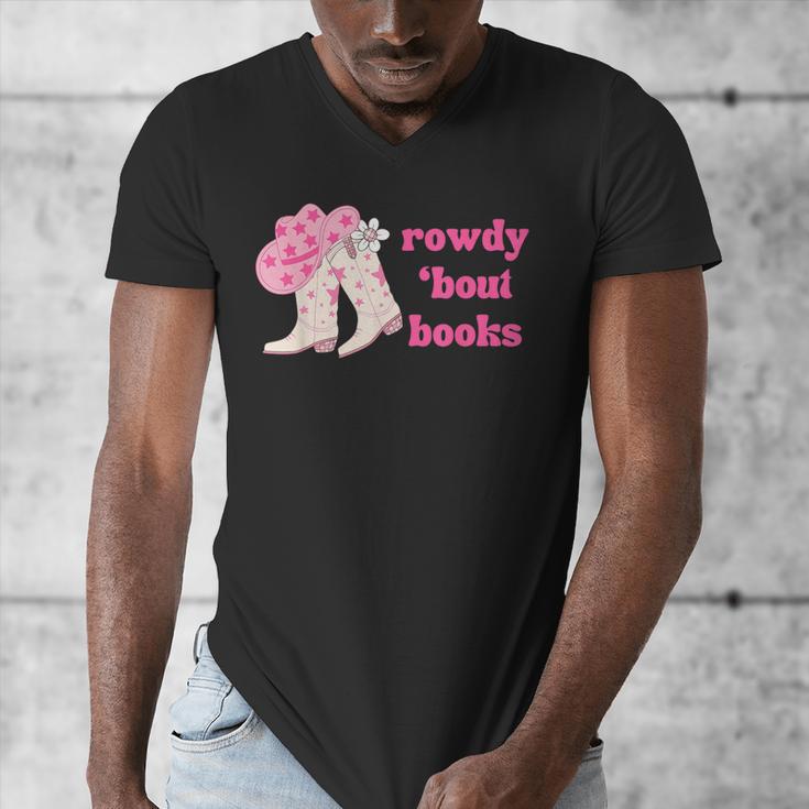 Rowdy 'Bout Books Cowboy Lovers Men's V-Neck T-Shirt