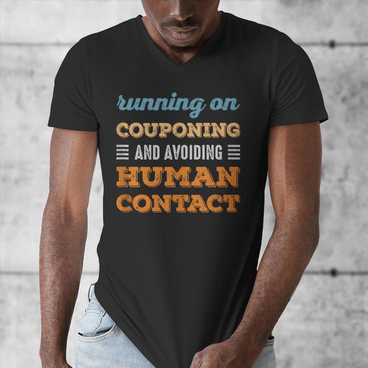 Running On Couponing Social Introvert Humor Vintage Men's V-Neck T-Shirt