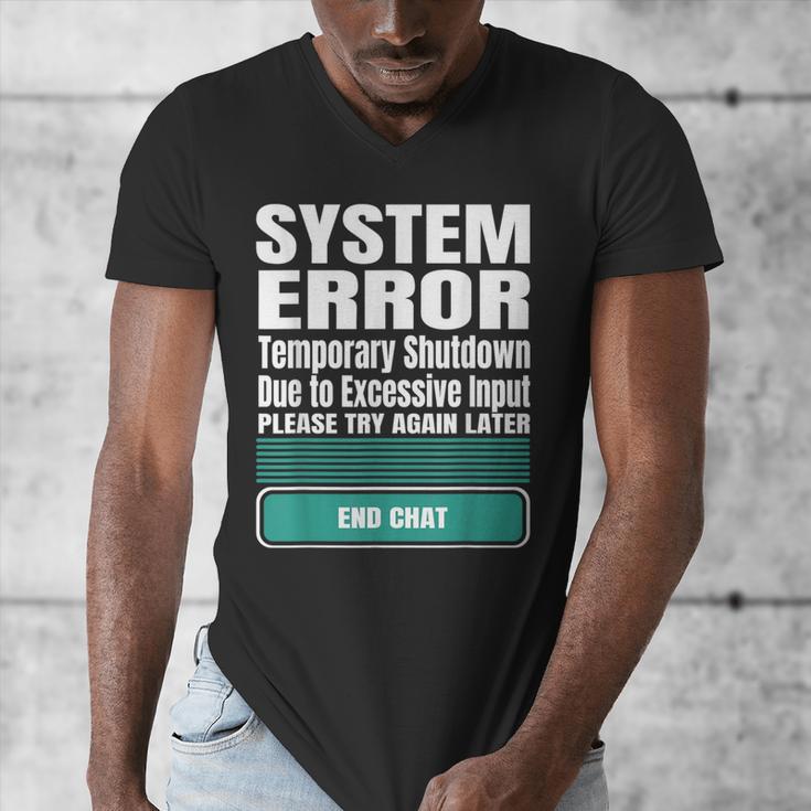 Sarcastic Apparel For Antisocial Introverts System Error Men's V-Neck T-Shirt